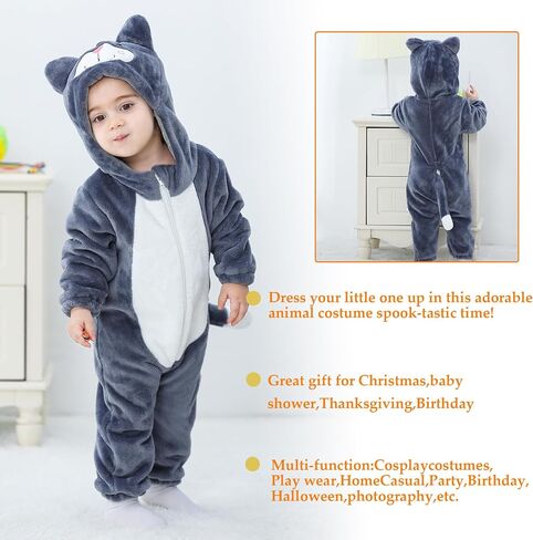 TONWHAR Unisex Baby Animal Halloween Costume Kid's and Toddler's Autumn Winter Outfits Jumpsuit in Kuwait