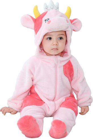 TONWHAR Unisex Baby Animal Halloween Costume Kid's and Toddler's Autumn Winter Outfits Jumpsuit in Kuwait