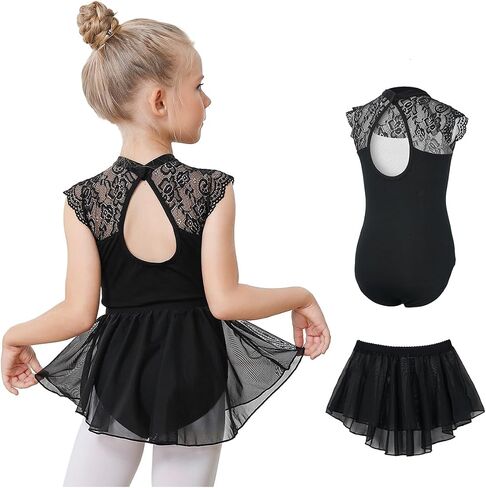 Gogokids 2 Pcs Ballet Leotards for Girls, Toddler Dance Dress Outfit with Removable Shiny Skirt Combo in Saudi Arabia