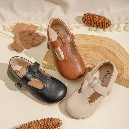 Meckior Toddler Little Girl Mary Jane Dress Shoes Ballet Flats for Girl Party School Shoes Bowknot Princess Shoes in Kuwait