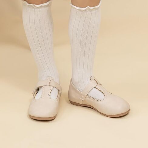 Meckior Toddler Little Girl Mary Jane Dress Shoes Ballet Flats for Girl Party School Shoes Bowknot Princess Shoes in Kuwait