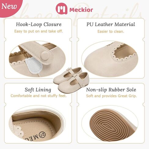 Meckior Toddler Little Girl Mary Jane Dress Shoes Ballet Flats for Girl Party School Shoes Bowknot Princess Shoes in Kuwait