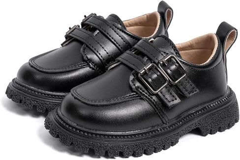Kannior Boys Girls Oxford PU Leather Shoes Little Kid Wedding Dress Shoes Toddler Lace Up Non-Slip Texture Sole Loafer Flats Classic School Uniform Walking Shoes in Saudi Arabia