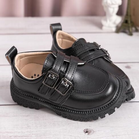 Kannior Boys Girls Oxford PU Leather Shoes Little Kid Wedding Dress Shoes Toddler Lace Up Non-Slip Texture Sole Loafer Flats Classic School Uniform Walking Shoes in Saudi Arabia