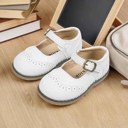 Meckior Toddler Little Girl Mary Jane Dress Shoes Ballet Flats for Girl Party School Shoes Bowknot Princess Shoes in Kuwait