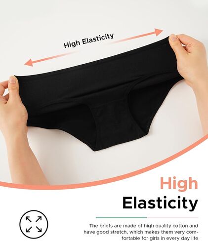 INNERSY Girls Cotton Underwear Teen Comfortable Panties Size 8-16 Briefs 6 Pack in Kuwait