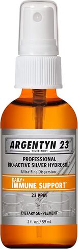 Argentyn 23 هيدروسول فضي نشط حيويًا لدعم المناعة - الفضة الغروية، 23 جزء في المليون، 2 أونصة (59 مل) - رذاذ رذاذ ناعم in Kuwait