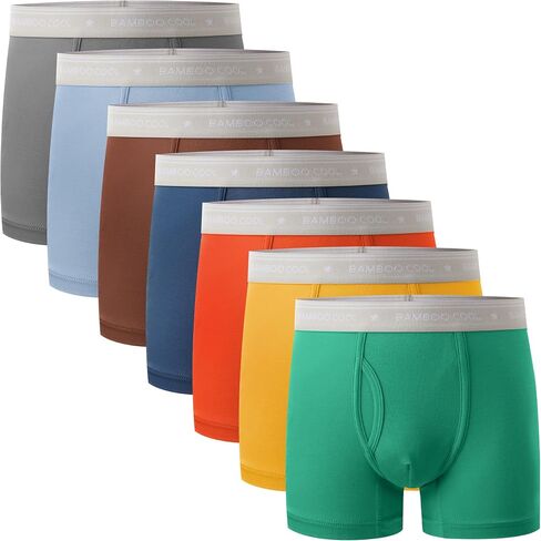 BAMBOO COOL Boys’ Boxer Briefs Underewar for Boy Multicolor Week Theme 7 Pack with Fly Soft and Breathable in Saudi Arabia