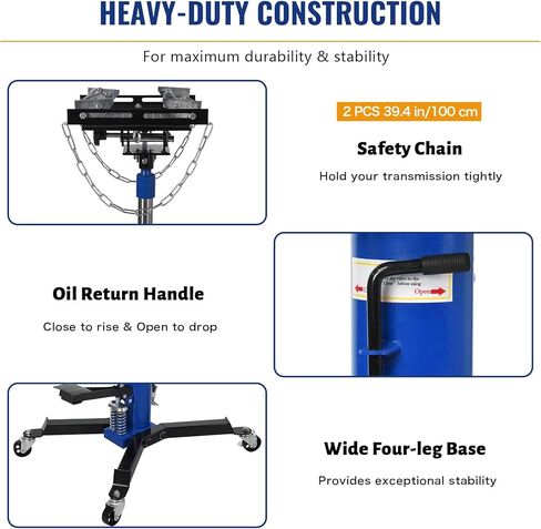 جاك ناقل الحركة الهيدروليكي - سعة 1322 رطلًا، رفع عالٍ 33.5 بوصة - 72.8 بوصة، مكبس مزدوج تلسكوب بمرحلتين، وسادة مضادة للانزلاق، دواسة قدم وعجلات دوارة 360 درجة، أصفر in Kuwait