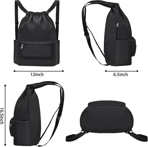 Drawstring Backpack with Wet Pocket Gym Backpack Water-Resistant Cinch String Bag Beach Swim for Women Men（Pink） in Saudi Arabia