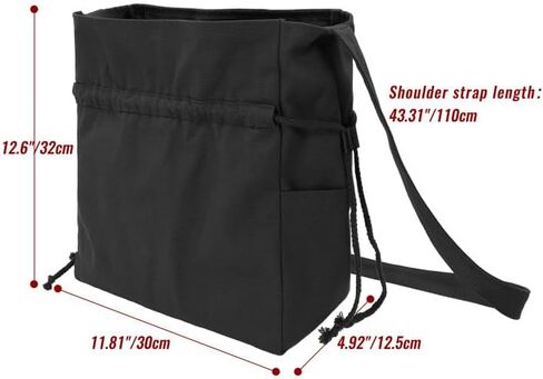 FURPHI Medieval Drawstring Bag Canvas Shoulder Bag with Side Pakets Waist Pouch Costume Accessories for Festival LARP (Black) in Kuwait