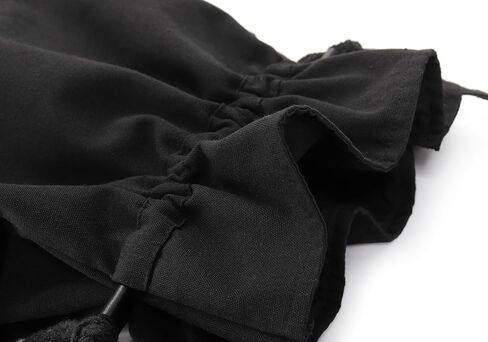 FURPHI Medieval Drawstring Bag Canvas Shoulder Bag with Side Pakets Waist Pouch Costume Accessories for Festival LARP (Black) in Kuwait