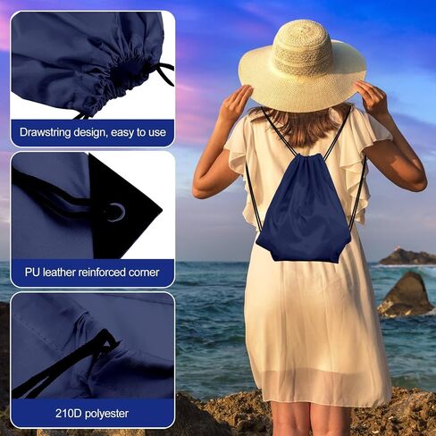 KUUQA Drawstring Backpack, 25Pcs Navy Blue, Lightweight Gym Bag for Sports, Travel, Yoga in Kuwait