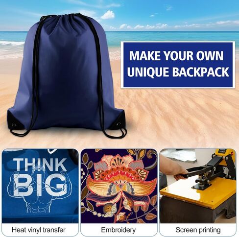 KUUQA Drawstring Backpack, 25Pcs Navy Blue, Lightweight Gym Bag for Sports, Travel, Yoga in Kuwait