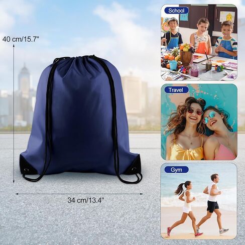 KUUQA Drawstring Backpack, 25Pcs Navy Blue, Lightweight Gym Bag for Sports, Travel, Yoga in Kuwait