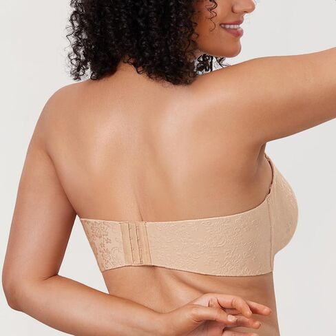 DELIMIRA Women's Strapless Jacquard Minimizer Bra Plus Size Underwire Non-Padded in Saudi Arabia