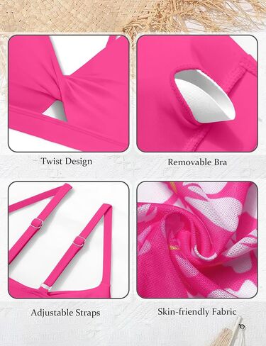 Girls Swimsuits 3 Piece Tropical Print Bathing Suits Twist Cross Bikini Set with Backless Wrap Dress Cover Up in Saudi Arabia