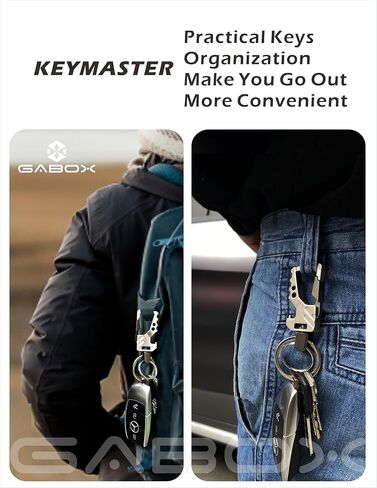 GABOX Keychain EDC Key Ring Key Chain Bottle Opener Auto Car Key Holder Tactical Carabiner Keychains with Clip for Men Women in Saudi Arabia