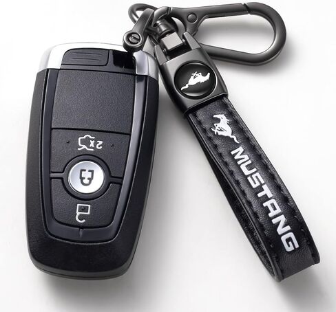 Genuine Leather Car Keychain Key Chain Compatible with Ford Mustang Men and Women Family Present Key Ring Accessories in Saudi Arabia