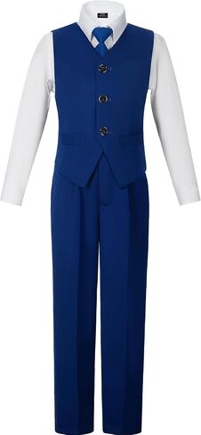Boys Suits Slim Fit Toddler Tuxedo Suit Set for Dress Clothes Kids Wedding Ring Bearer Outfit in Saudi Arabia