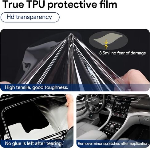 for Jeep Grand Cherokee 2021-2024 PPF Precut 8.5Mil Car Paint Protective Film TPU HD Film Scratch Protector Interior Accessories (Central Control One Button) in Saudi Arabia
