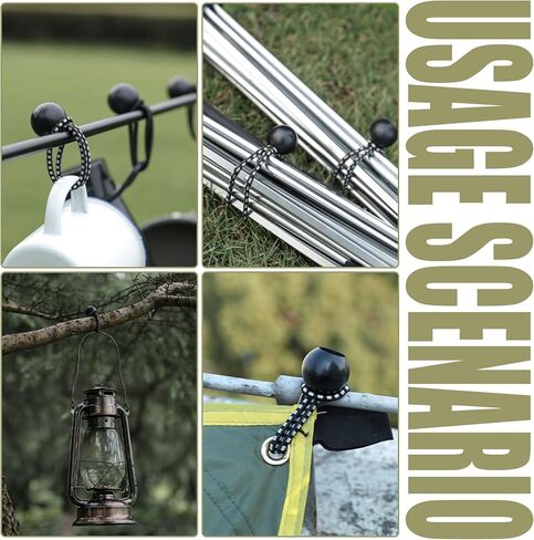 30 Pack Ball Bungee Cord, 6 Inch Heavy Duty Bungie Cord Balls Canopy Tarp Tie Down Bungee Balls for Camping, Tents, Cargo,Holding Wire and Hoses, Patio Umbrellas, Awning (Black) in Saudi Arabia