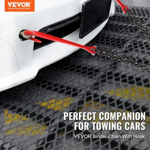VEVOR G80 V Bridle Chain, 3/8" x 3' Towing Chain Bridle with 15" J Hooks and Grab Hooks, Heavy Duty Transport Tow Chain Bridle with 7800 lbs Safe Working Load for Flatbed Trailer Wrecker Recovery in Saudi Arabia