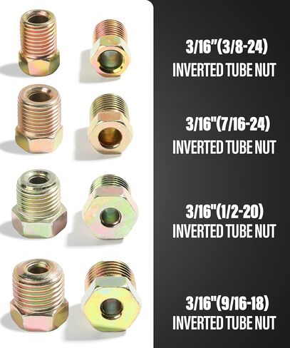 YAKEFLY 25 Ft. 3/16 Copper Nickel Brake Line,Rustproof Brake Line Tubing Kit,Flexible Copper Coated Brake Line Tubing Coil with 16 Inverted Flare Fittings for Hydraulic Fuel Transmission (Gold) in Saudi Arabia