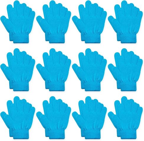 ONESING 12 Pairs Kids Gloves - Warm Knitted Winter Gloves Bulk for Girls Boys | Children Gloves Designed for Cold Weather in Kuwait