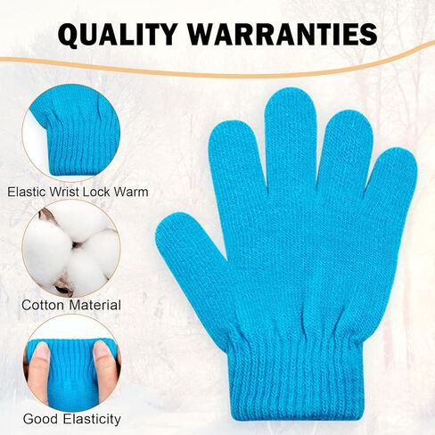 ONESING 12 Pairs Kids Gloves - Warm Knitted Winter Gloves Bulk for Girls Boys | Children Gloves Designed for Cold Weather in Kuwait