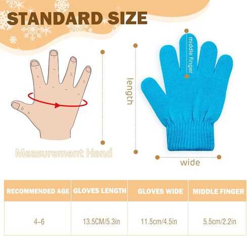 ONESING 12 Pairs Kids Gloves - Warm Knitted Winter Gloves Bulk for Girls Boys | Children Gloves Designed for Cold Weather in Kuwait