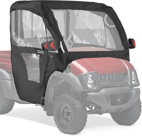 KEMIMOTO PVC UTV Cab Enclosure Compatible with Kawasaki Mule 600 610 4x4 XC SE CAMO 2005-2016 Roll Up/Down Windshield Soft Cab Canopy Cover Fit Side Mirrors Heavy Duty Cabin Enclosure Kit in Saudi Arabia