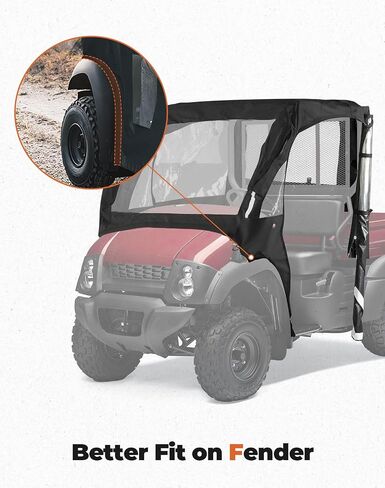 KEMIMOTO PVC UTV Cab Enclosure Compatible with Kawasaki Mule 600 610 4x4 XC SE CAMO 2005-2016 Roll Up/Down Windshield Soft Cab Canopy Cover Fit Side Mirrors Heavy Duty Cabin Enclosure Kit in Saudi Arabia
