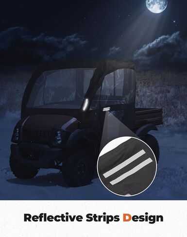 KEMIMOTO PVC UTV Cab Enclosure Compatible with Kawasaki Mule 600 610 4x4 XC SE CAMO 2005-2016 Roll Up/Down Windshield Soft Cab Canopy Cover Fit Side Mirrors Heavy Duty Cabin Enclosure Kit in Saudi Arabia