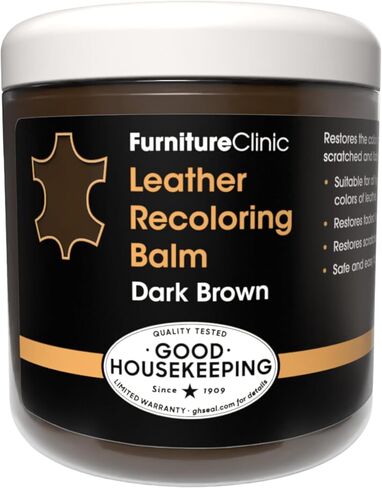 The Original Leather Recoloring Balm by Furniture Clinic - 16 Colors - Leather Repair Kit for Furniture - Restore Couches, Car Seats & More - Leather Dye for Scratched and Faded Leather (Dark Brown) in Kuwait