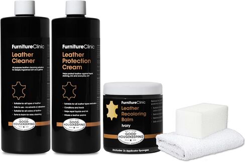 The Original Leather Recoloring Balm by Furniture Clinic - 16 Colors - Leather Repair Kit for Furniture - Restore Couches, Car Seats & More - Leather Dye for Scratched and Faded Leather (Dark Brown) in Kuwait