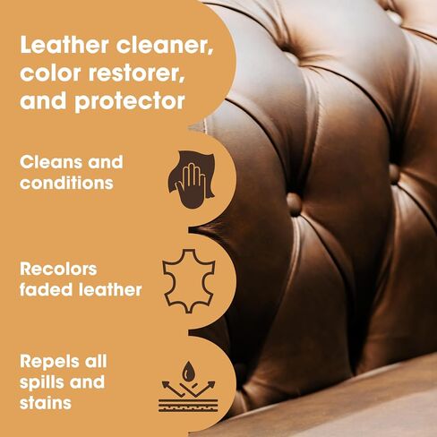 The Original Leather Recoloring Balm by Furniture Clinic - 16 Colors - Leather Repair Kit for Furniture - Restore Couches, Car Seats & More - Leather Dye for Scratched and Faded Leather (Dark Brown) in Kuwait