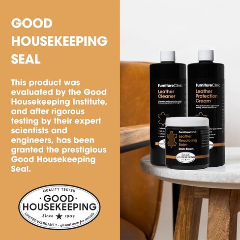 The Original Leather Recoloring Balm by Furniture Clinic - 16 Colors - Leather Repair Kit for Furniture - Restore Couches, Car Seats & More - Leather Dye for Scratched and Faded Leather (Dark Brown) in Kuwait