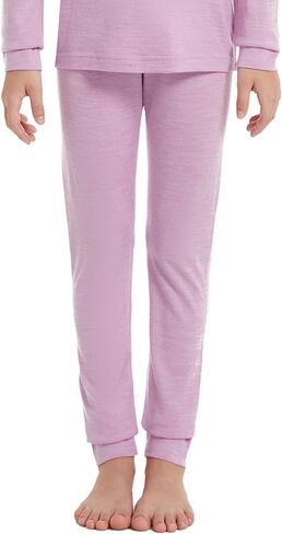 Kids Unisex 100% Merino Wool Base Layer Pants Lightweight Thermal Underwear Bottom in Kuwait