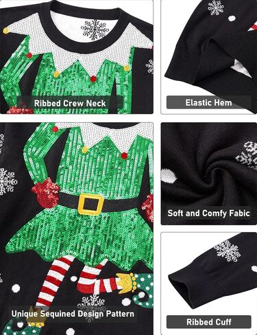 Boys' Ugly Christmas Sweaters for Kids Girl Xmas Pullover Sweatshirt 7-14Y in Kuwait