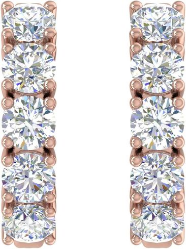 أقراط دائرية من الألماس عيار 2 إلى 3 1/10 قيراط من الذهب عيار 14 قيراط - معتمدة من IGI in Kuwait