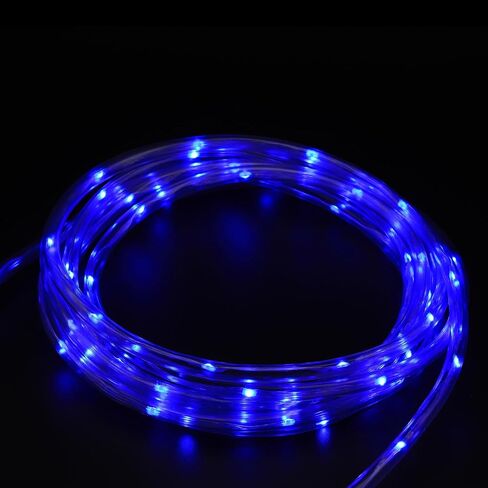 LED Rope Lights for Outside, 10Ft 360°Blue Solar Rope Lights Outdoor Waterproof, 43 LEDs 110V 8 Modes Remote Control Timer Christmas Rope Lights for Party Holiday Garden Decoration (Blue) in Saudi Arabia