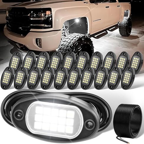 YONEDA Rock Lights for Trucks(4 Pods White) in Saudi Arabia