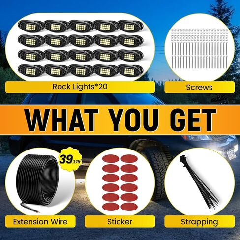 YONEDA Rock Lights for Trucks(4 Pods White) in Saudi Arabia