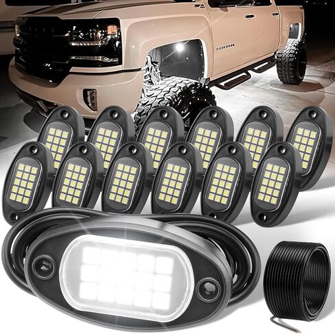 YONEDA Rock Lights for Trucks(4 Pods White) in Saudi Arabia