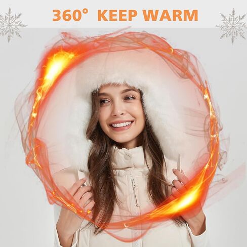 Winter Trapper Hat for Women Warm Faux Fur and Leather Windproof Full Hood Earflap Beanies in Kuwait