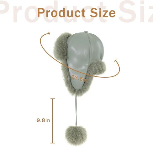 Winter Trapper Hat for Women Warm Faux Fur and Leather Windproof Full Hood Earflap Beanies in Kuwait