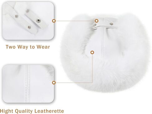 Winter Trapper Hat for Women Warm Faux Fur and Leather Windproof Full Hood Earflap Beanies in Kuwait