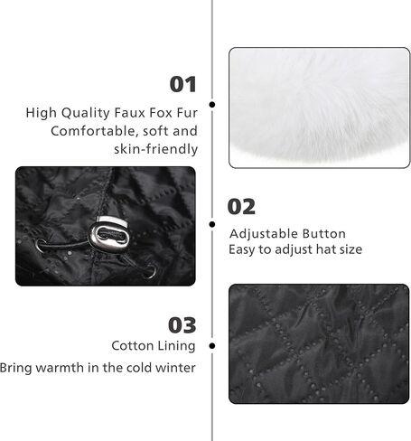 Winter Trapper Hat for Women Warm Faux Fur and Leather Windproof Full Hood Earflap Beanies in Kuwait
