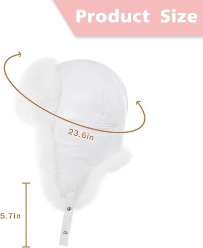Winter Trapper Hat for Women Warm Faux Fur and Leather Windproof Full Hood Earflap Beanies in Kuwait